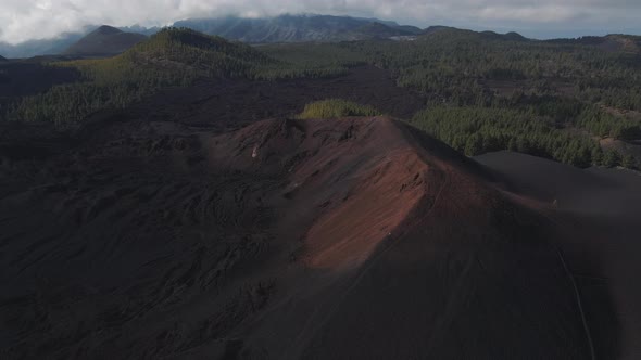 Incredible Aerial Views of Volcan Chinyero and Lava Fields in Teide Volcano National Park alt