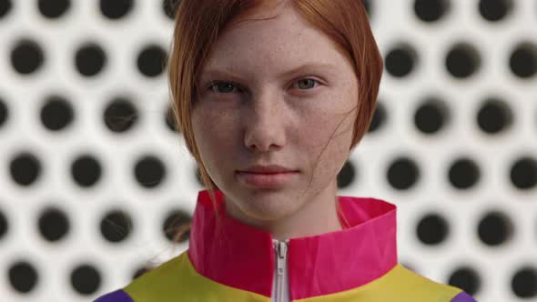 Close Up of Female Teenager with Red Hair and Freckles alt