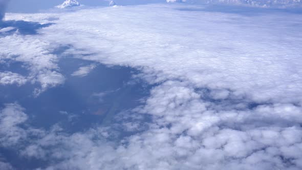 Flying Over Clouds And River 