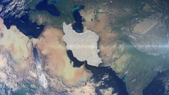 Realistic Earth Zoom Highlight Country Iran alt