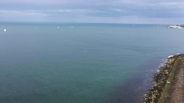 Aerial View of Sailing Boats, Ships and Yachts in Dun Laoghaire Marina Harbour, Ireland