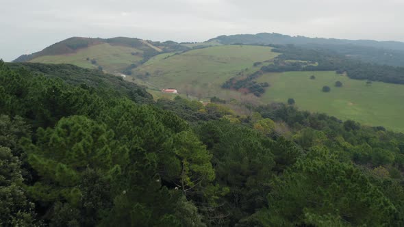 Panoramic footage of Plentzia resort city, beauty of Atlantic ocean; tiny houses, ginger rooftops