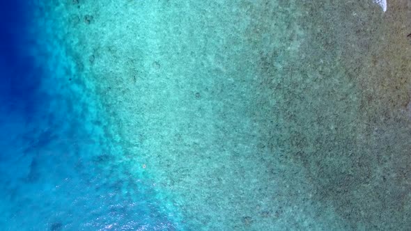 Aerial drone landscape of lagoon beach by clear sea and sand background alt