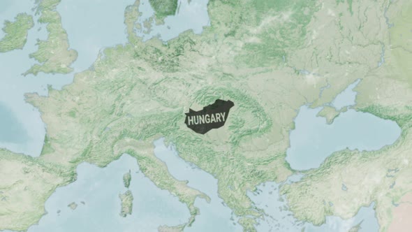 Globe Map of Hungary with a label