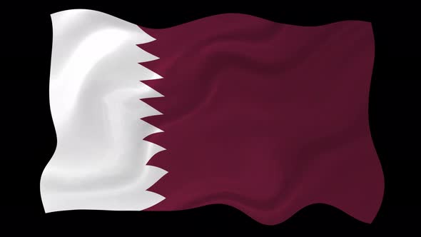 Qatar Flag Wavy National Flag Animation