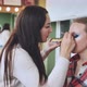 The Makeup Artist Paints the Model&#39;s Eyes - VideoHive Item for Sale